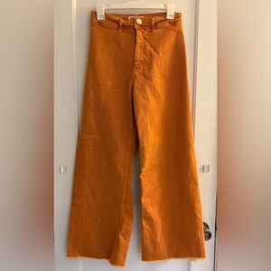 Zara Blogger Favorite The Marine Straight Jeans in Orange Size 6